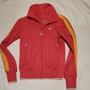 Nike | HOT Pink Track Jacket with Yellow Stripes Sz S